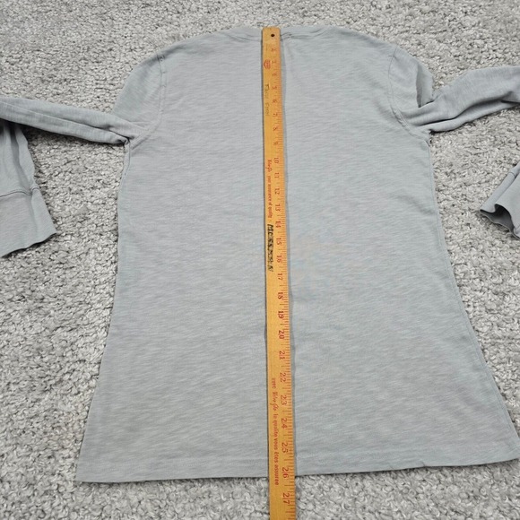 American Giant Womens Gray Henley Long Sleeve Shirt Size M Minimalist Casual - Picture 7 of 9